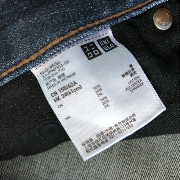 Uniqlo Low Rise Dark Wash Skinny Jeans Size 24 - Picture 7 of 10